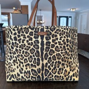 Valentino Brown Leopard Print Tote